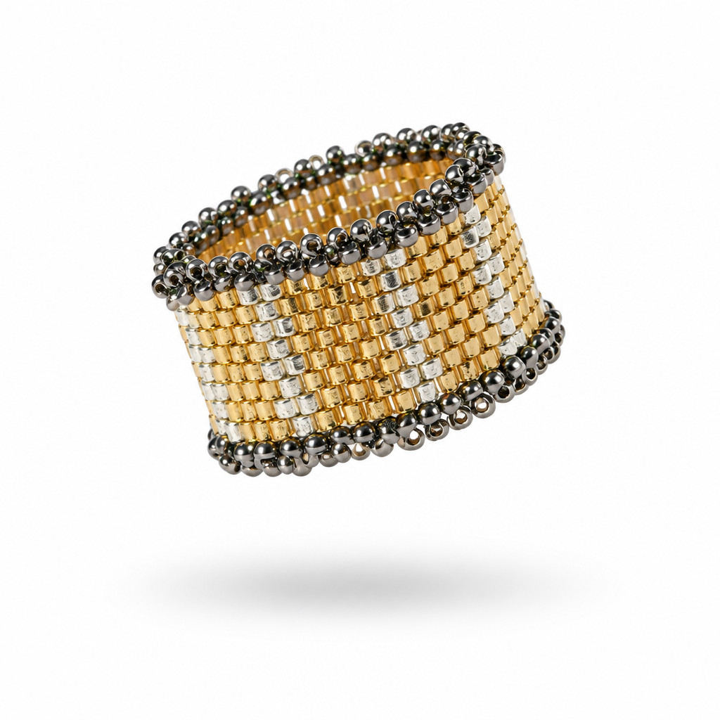 Metropolis — Gold, Silver &  Miyuki Ring