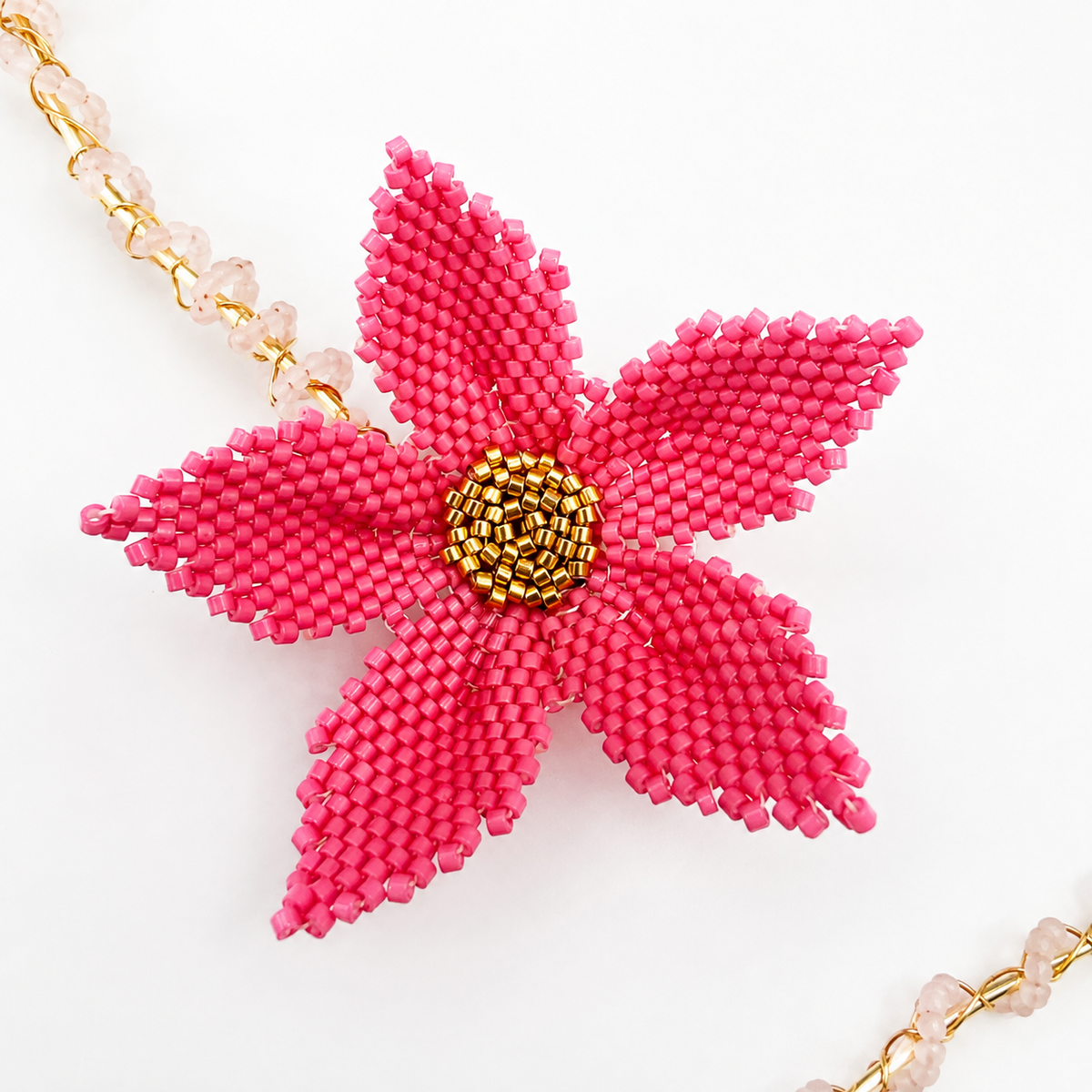 Miyuki flower handmade beaded with details 