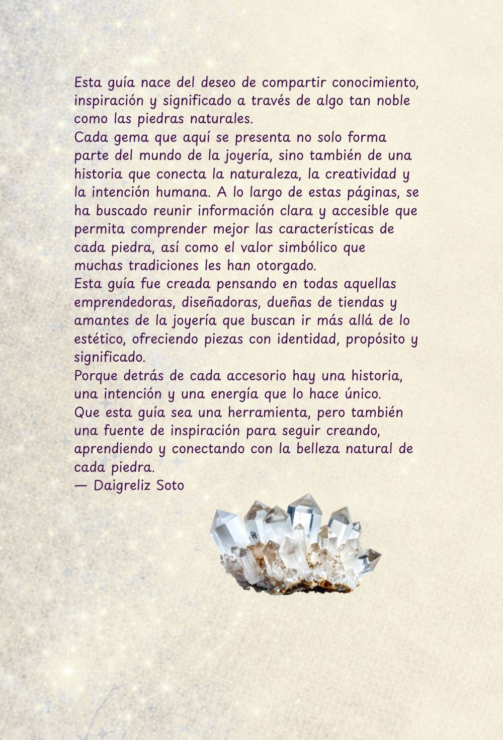 Back cover of Guía de Piedras Naturales: Joyería y Bienestar by Daigreliz Soto