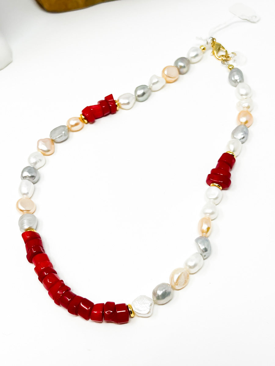 Coral and Pearls Necklace