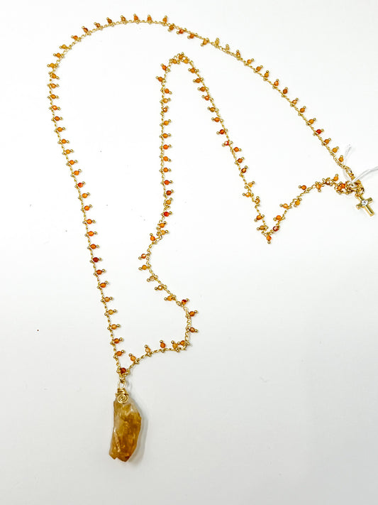 Rope Chain Citrine Necklace