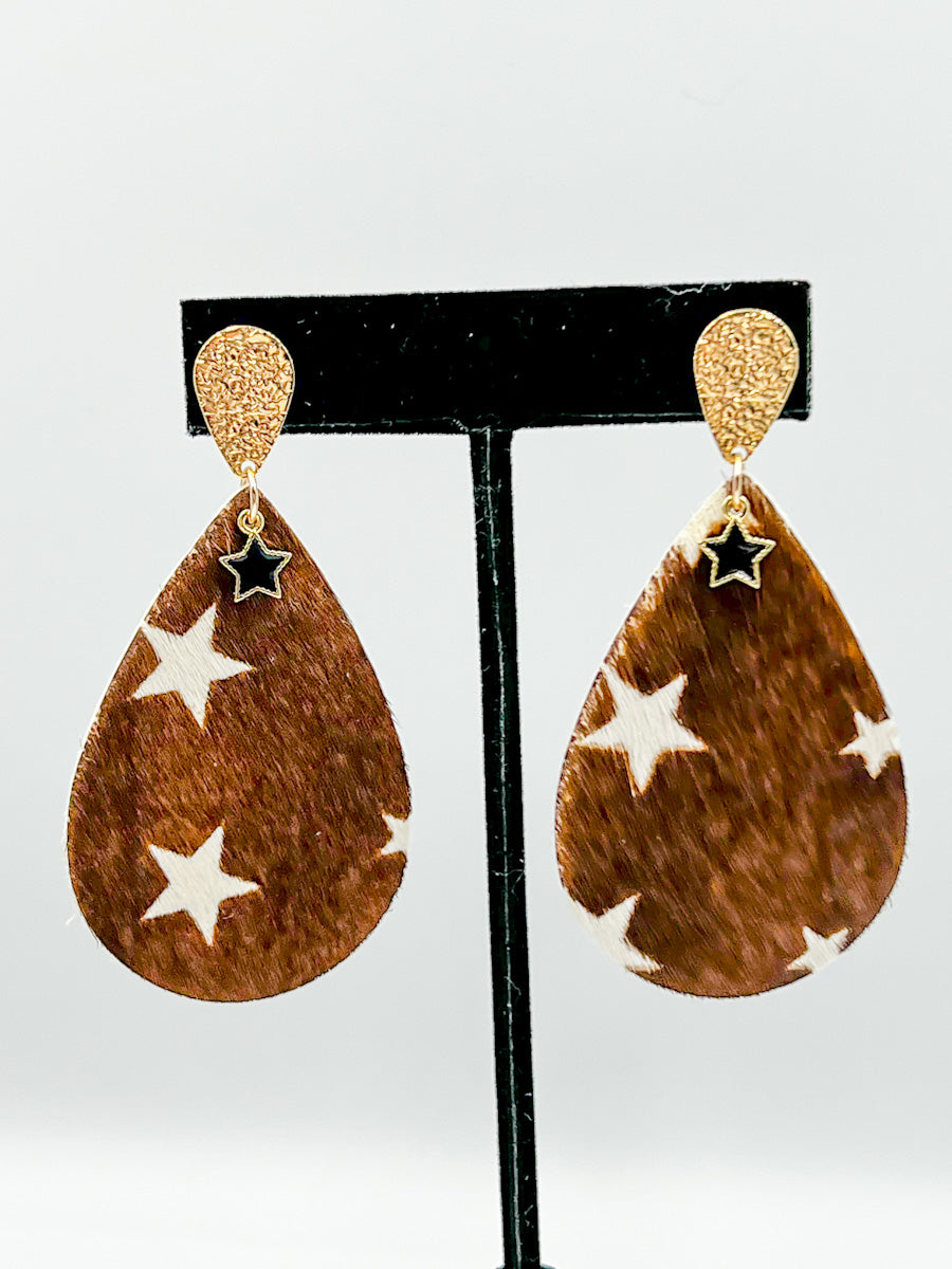 Semi-Leather Star Earrings